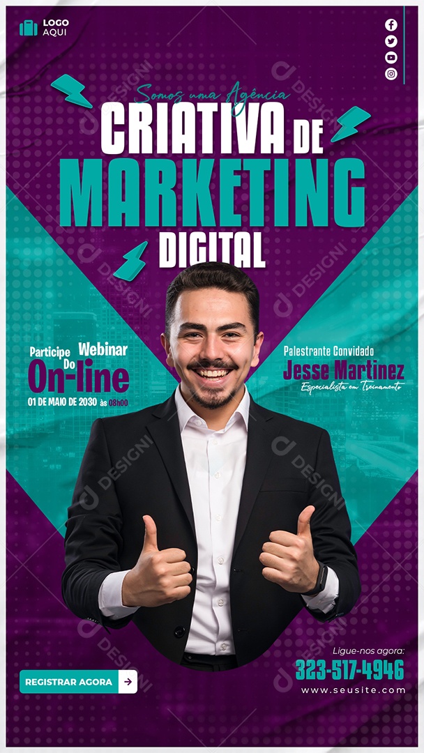 Story Somos uma Agência Criativa de Marketing Digital Participe Social Media PSD Editável