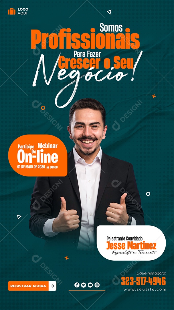 Story Somos Profissionais para Fazer Crescer seu Negócio Social Media PSD Editável