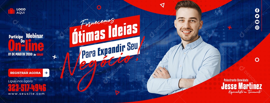 Banner Fornecemos Ótimas Ideias Online Social Media PSD Editável
