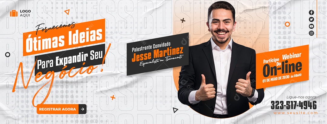 Banner Fornecemos Ótimas Ideias para Expandir seu Negócio Social Media PSD Editável