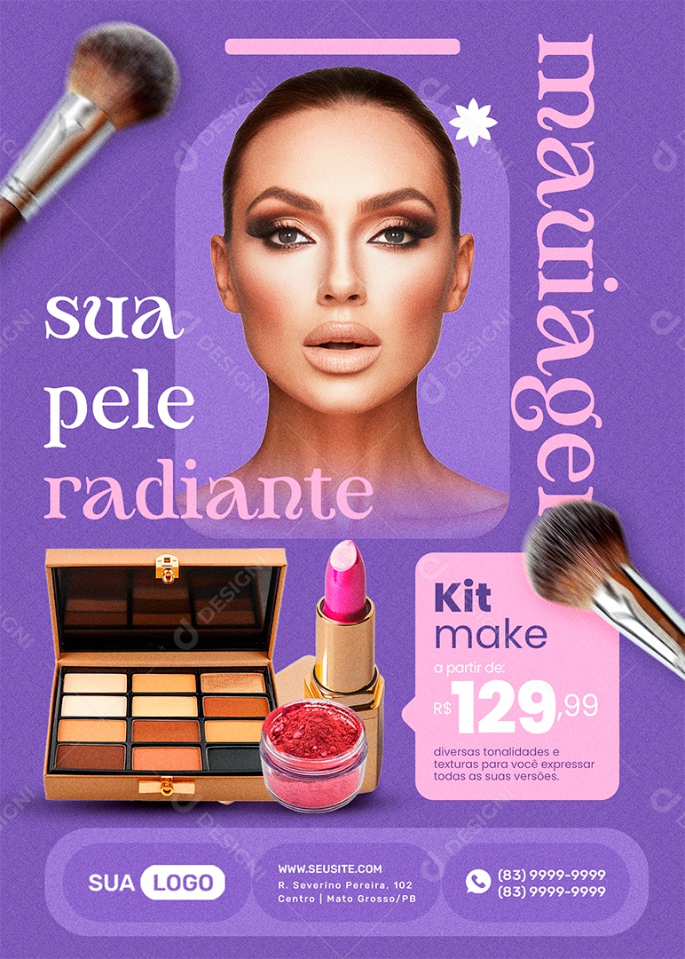 Flyer Make Up Maquiagem Social Media PSD Editável