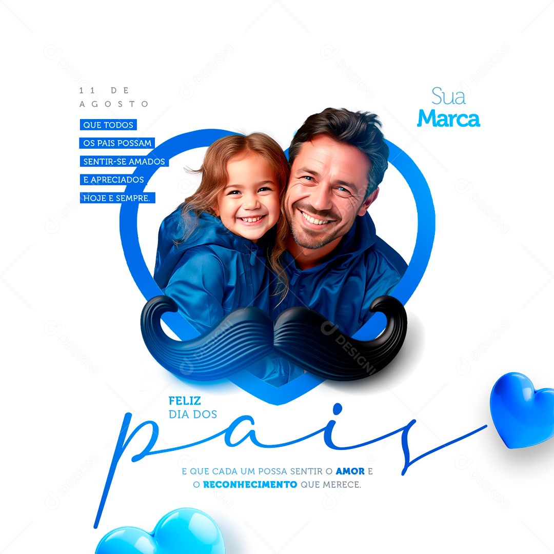 Dia Dos Pais 11 de Agosto Social Media PSD Editável
