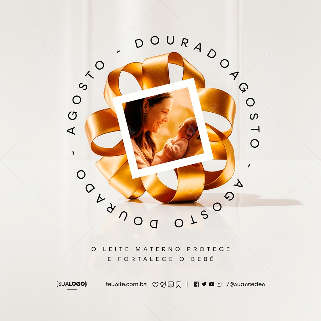 Agosto Dourado Social Media PSD Editável