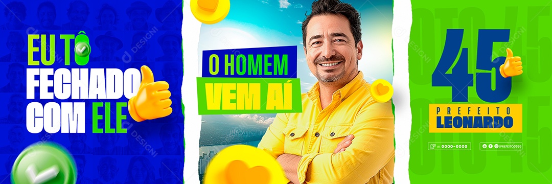 Carrossel Política O Homem Vem Aí Social Media PSD Editável