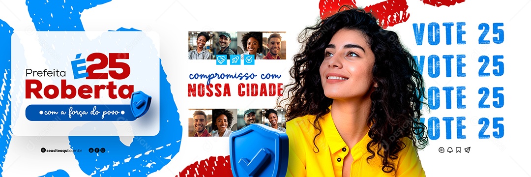 Carrossel Política Prefeita Roberta Vote Social Media PSD Editável