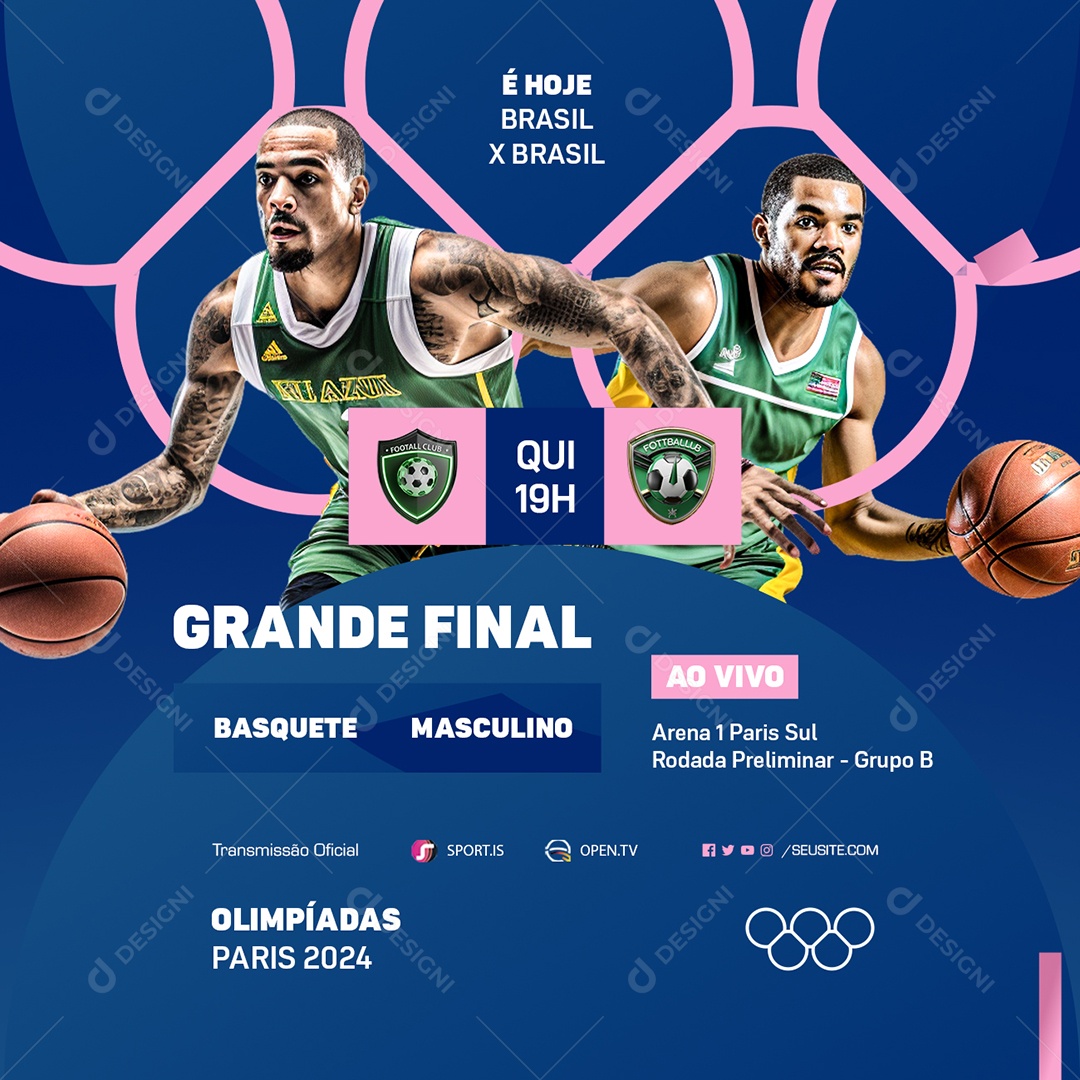 Olimpiadas Paris 2024 Grande Final Social Media PSD Editável