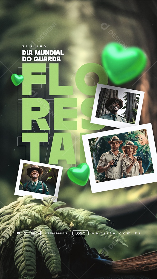 Story Dia Mundial do Guarda Florestal 31 de Julho Social Media PSD Editável