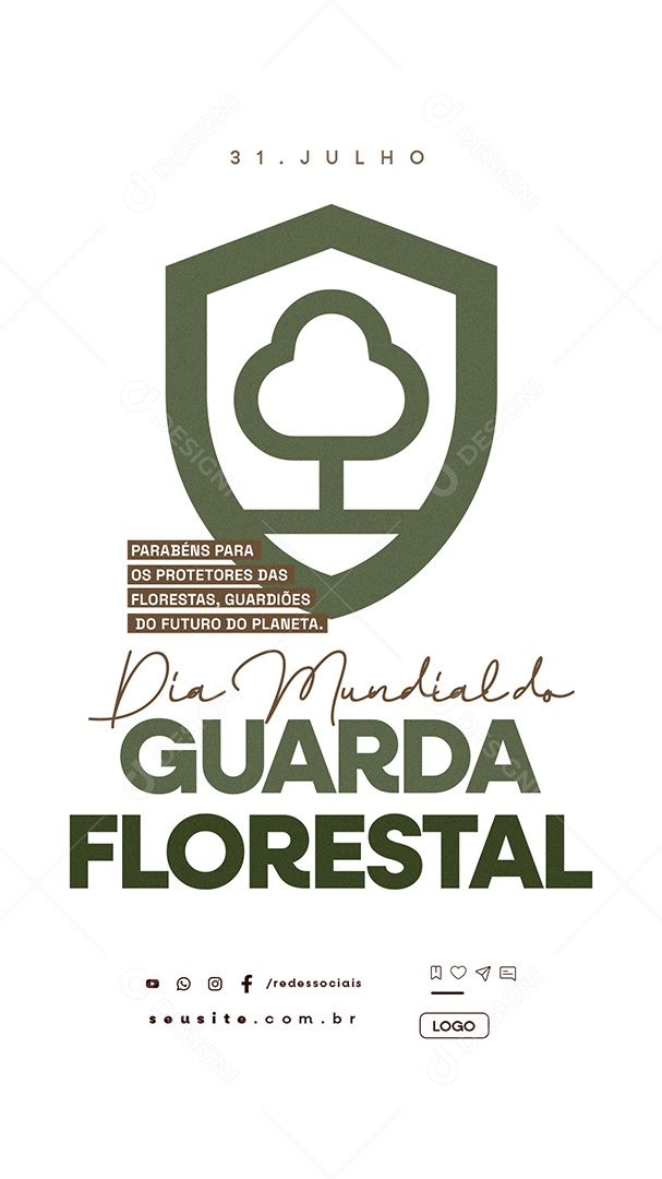 Story Dia Mundial do Guarda Florestal 31 de Julho Social Media PSD Editável