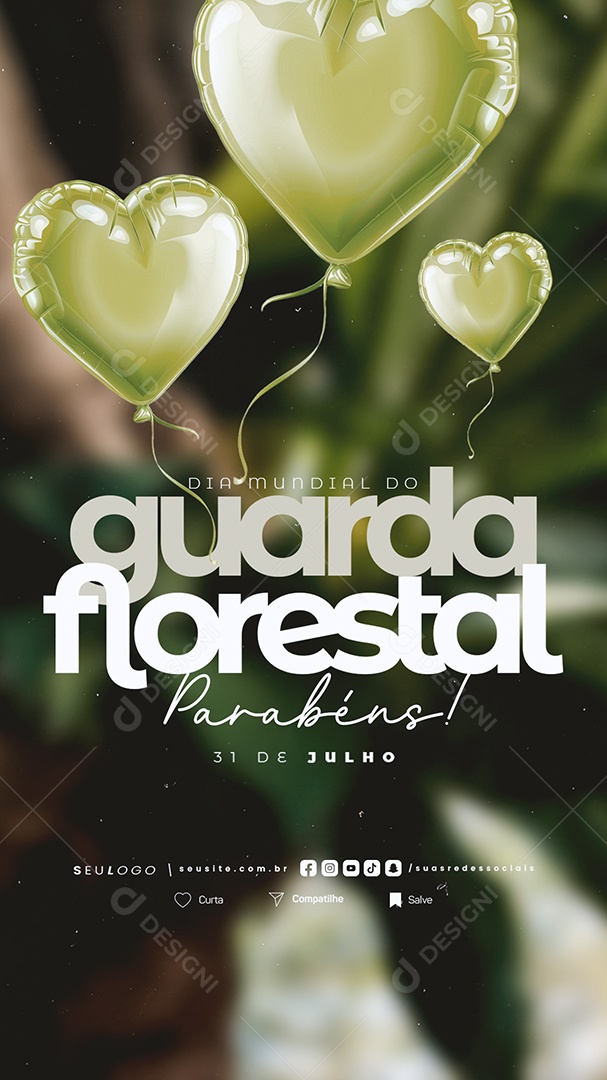 Story Dia Mundial do Guarda Florestal 31 de Julho Parabéns Social Media PSD Editável