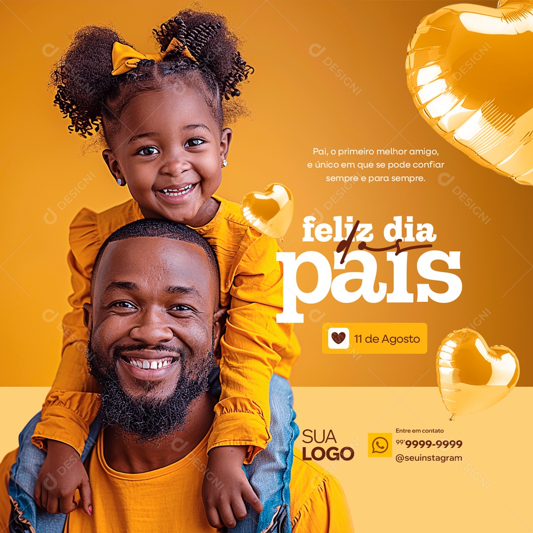 Feliz Dia Dos Pais 11 de Agosto Social Media PSD Editável