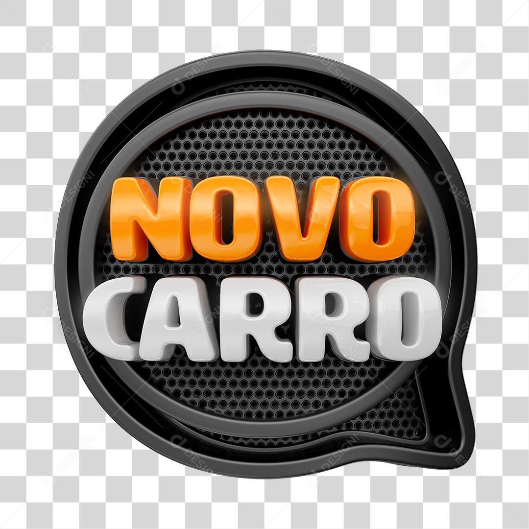Selo 3D Carro Novo PNG Transparente