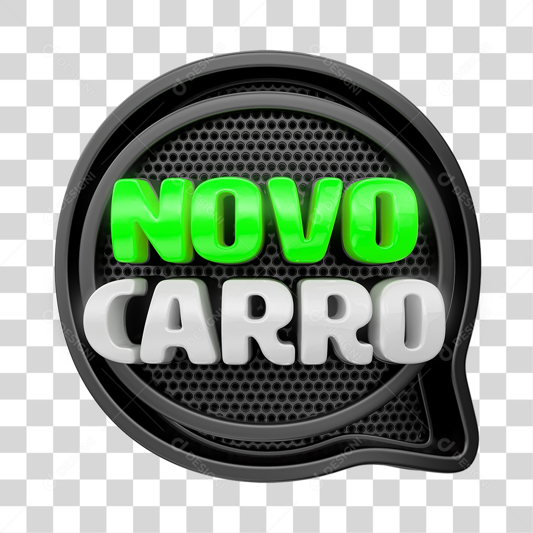 Selo 3D Carro Novo PNG Transparente