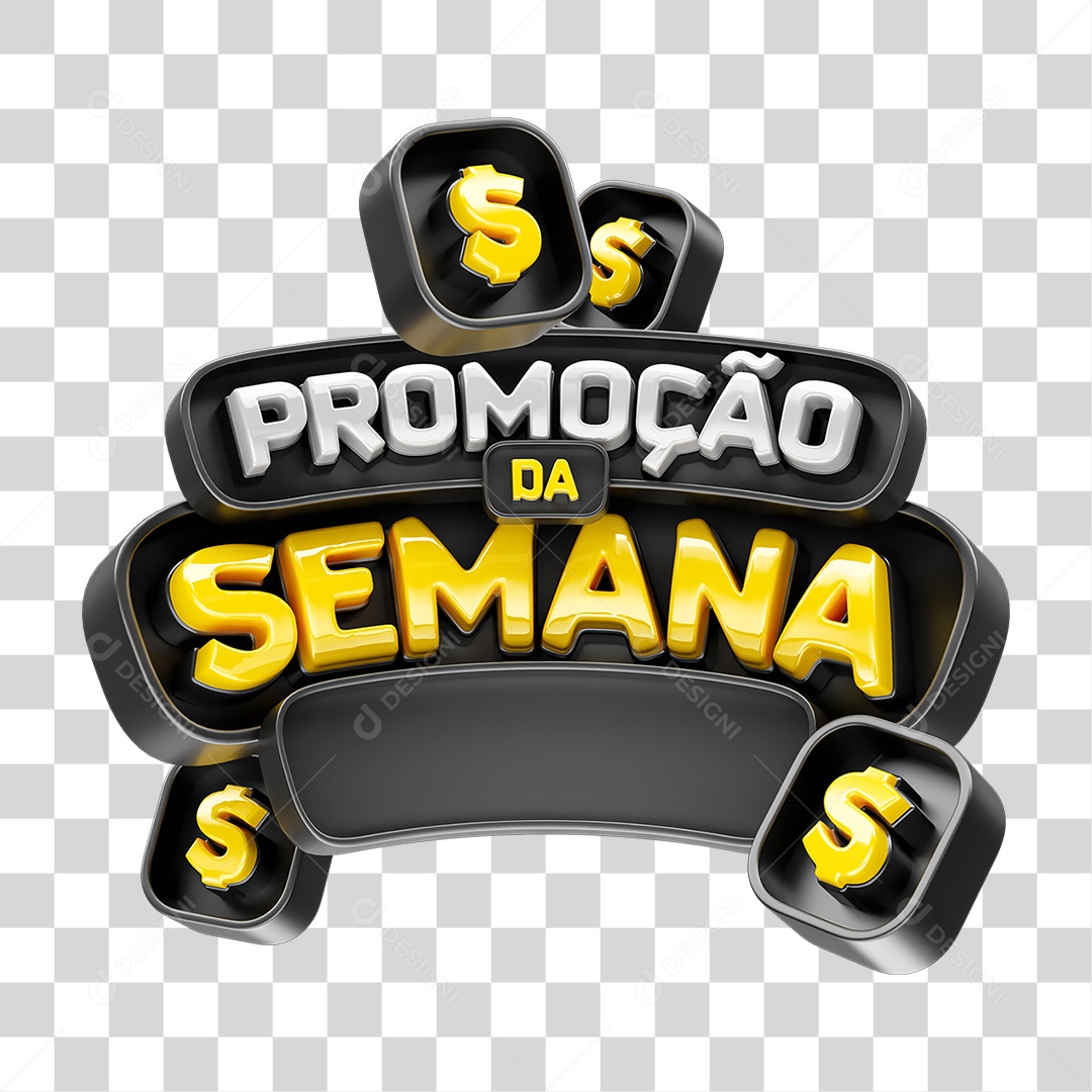 Selo 3D Promoção da Semana PNG Transparente