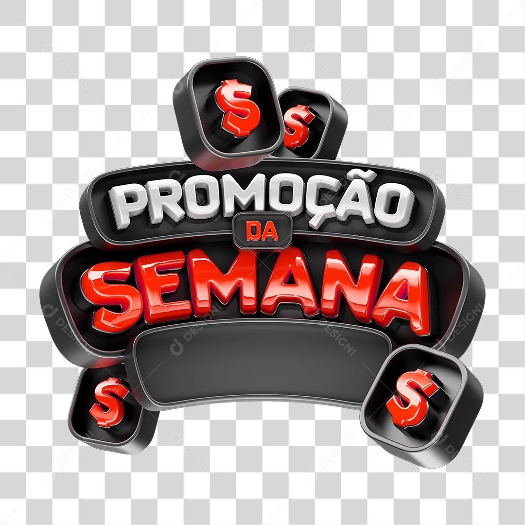 Selo 3D Promoção da Semana PNG Transparente