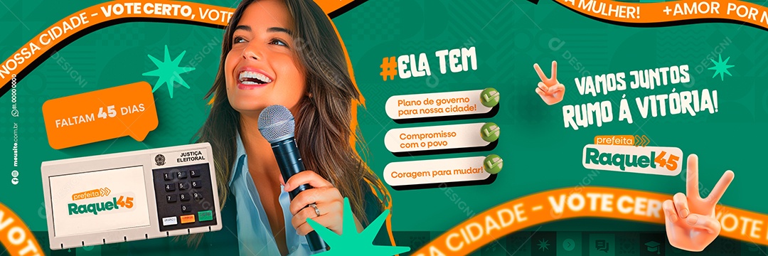 Carrossel Política Vamos Juntos Ruma a Vitória Social Media PSD Editável