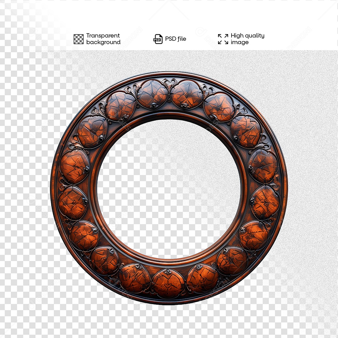 Elemento 3D de Madeira para Composição PSD