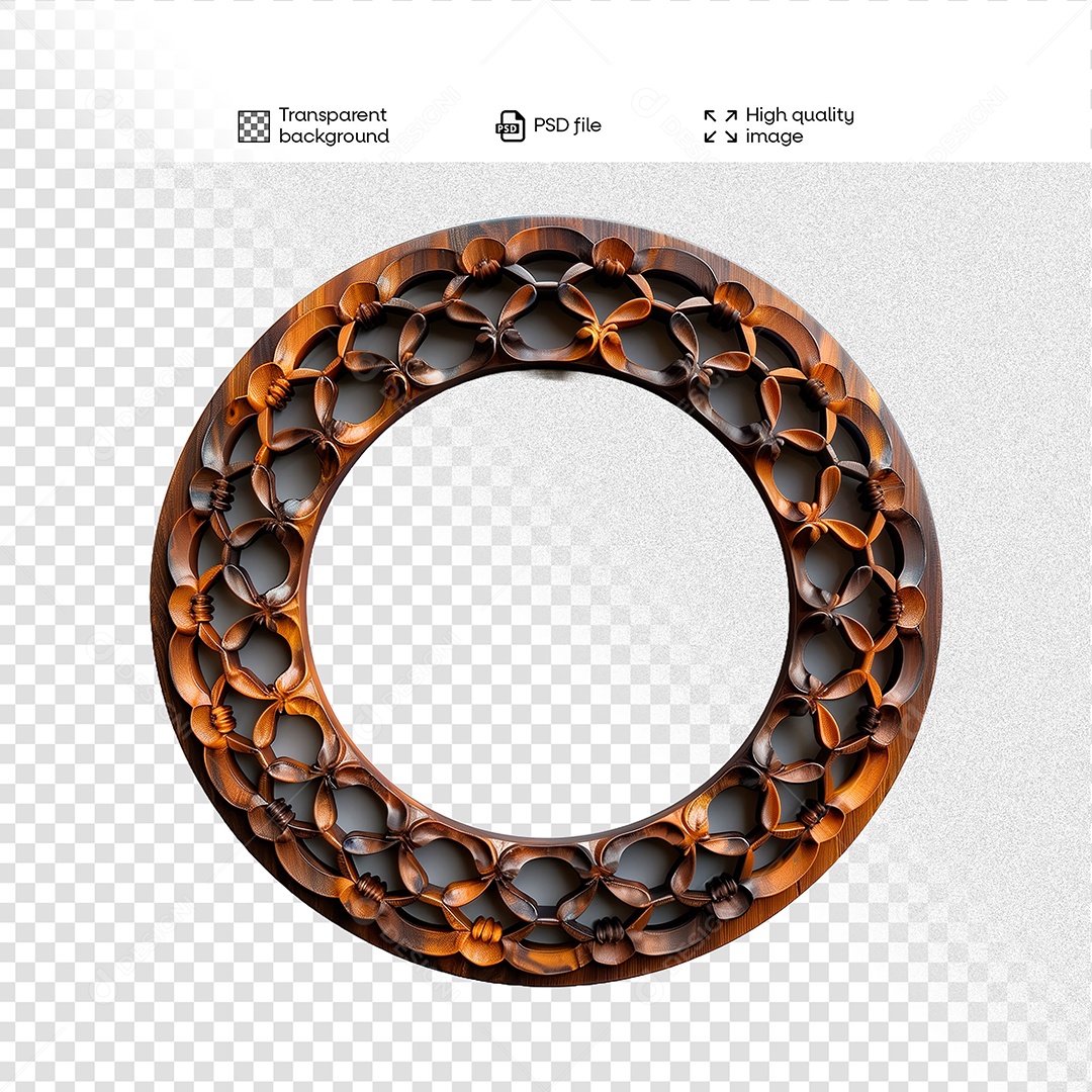 Elemento 3D de Madeira para Composição PSD