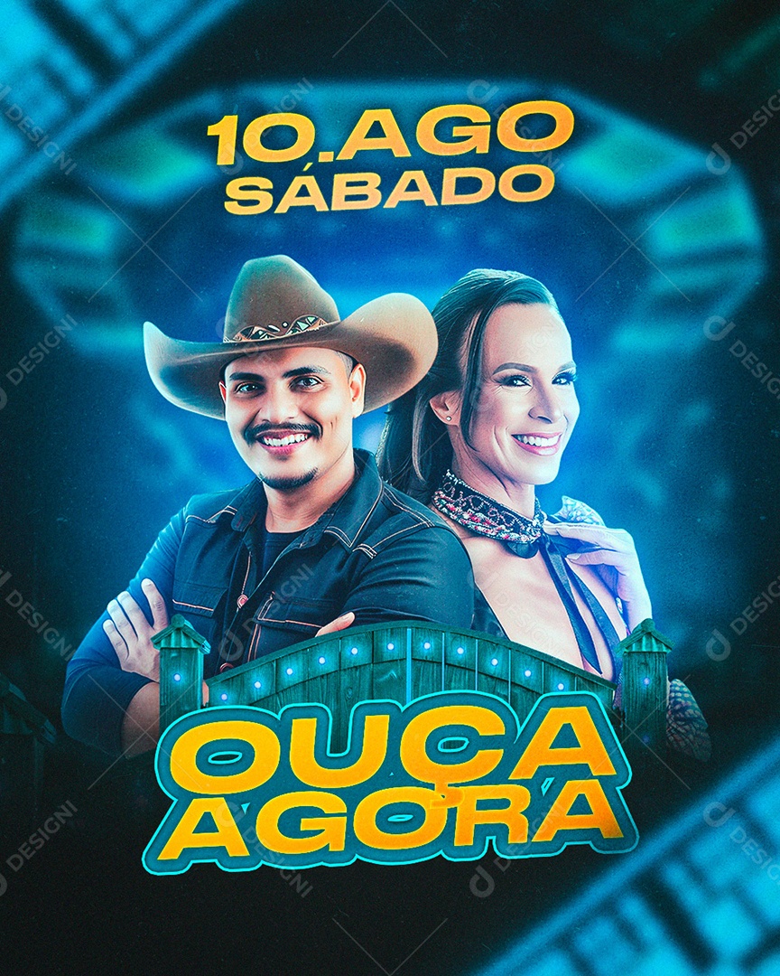 Flyer Ouça Agora Social Media PSD Editável