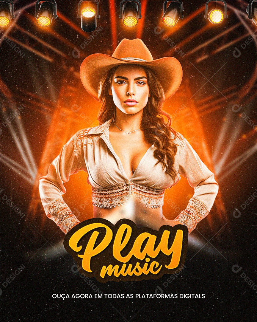 Flyer Play Music Social Media PSD Editável