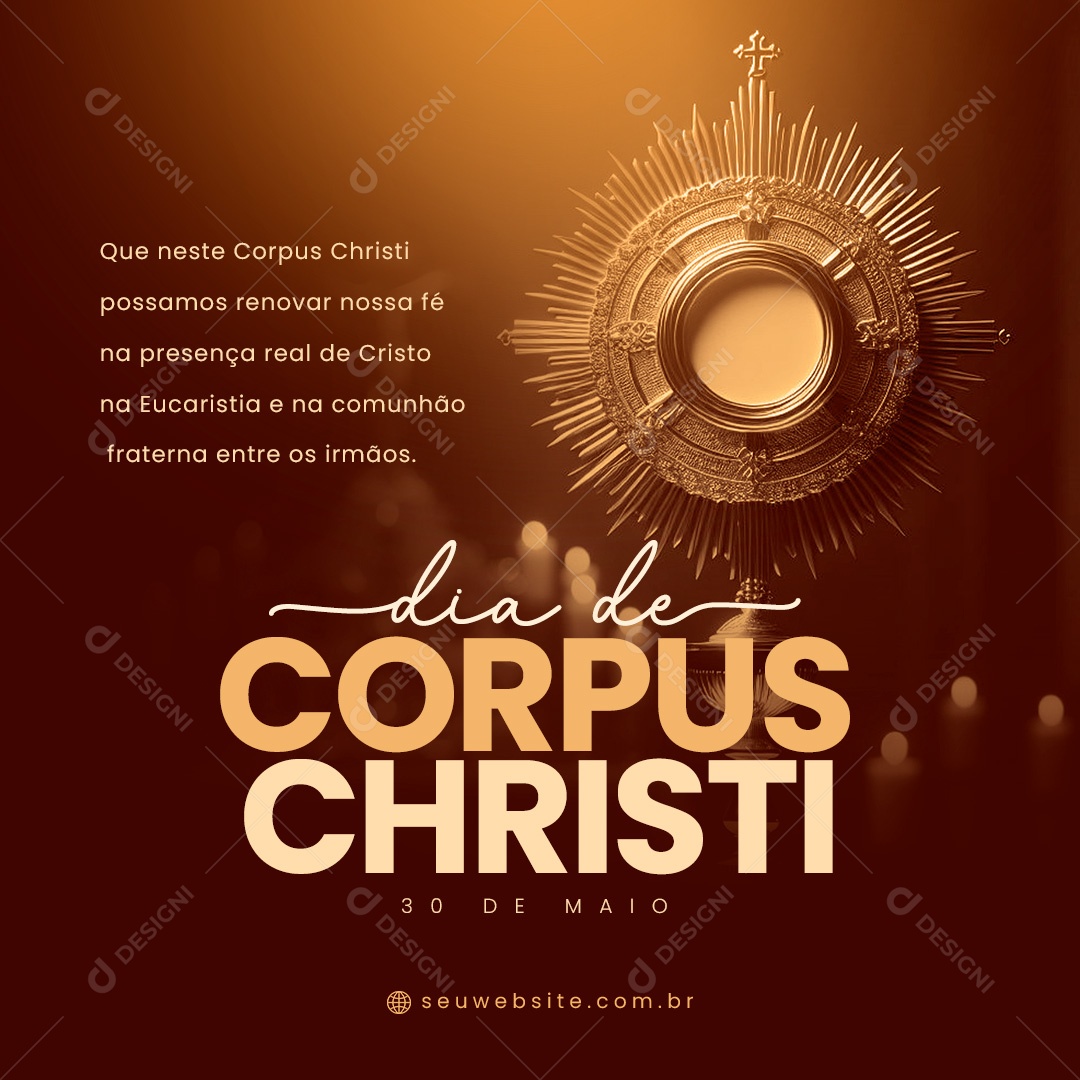 Dia de Corpus Christi 30 de Maio Social Media PSD Editável
