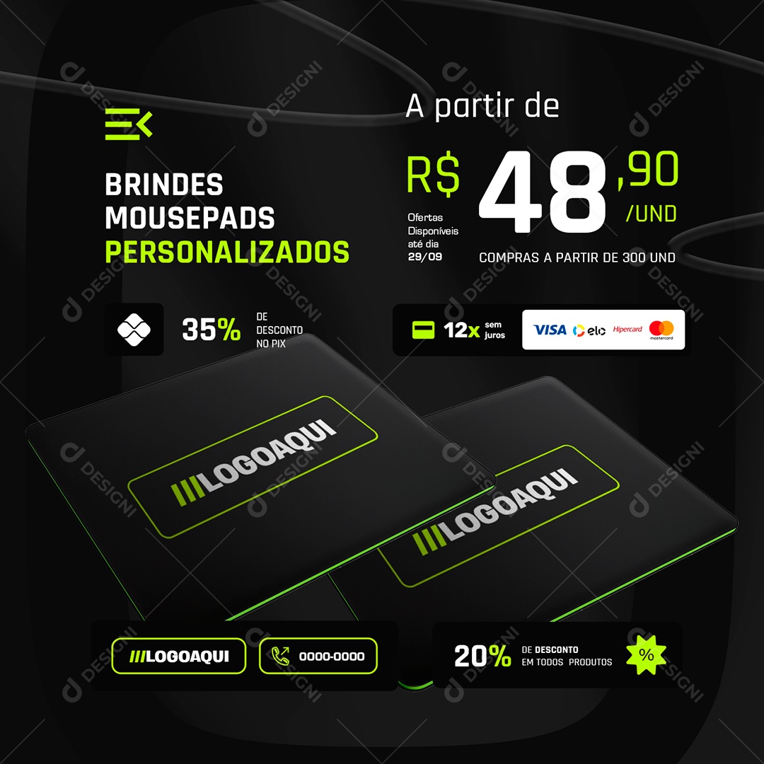Brindes Mousepads Personalizados Social Media PSD Editável
