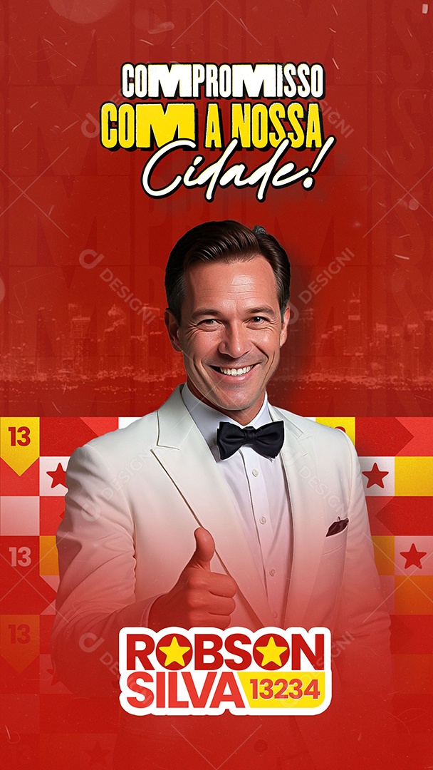 Campanha Eleitoral Política Prefeito Vereador Social Media PSD Editável