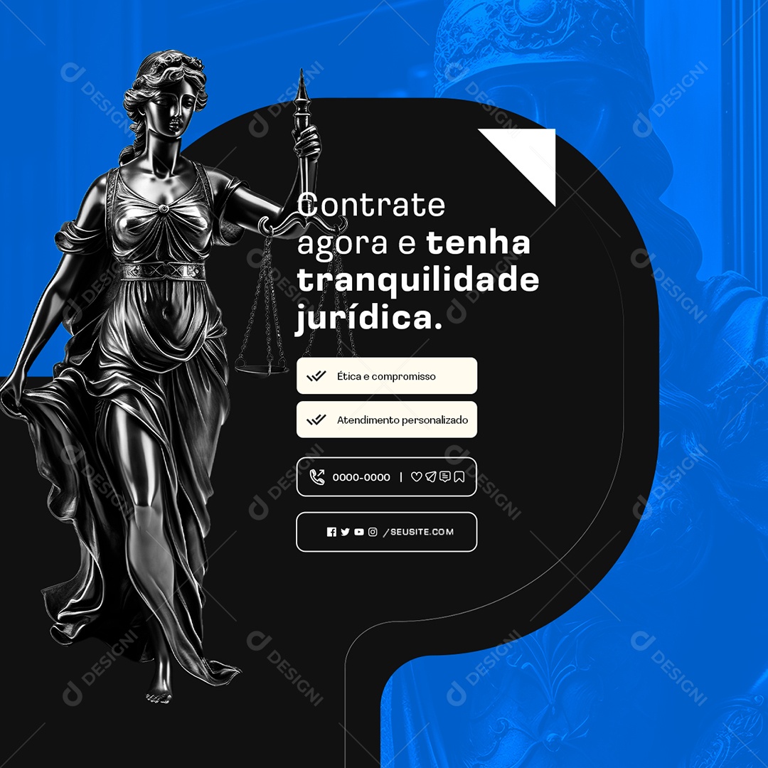 Advocacia Contrate Agora Social Media PSD Editável