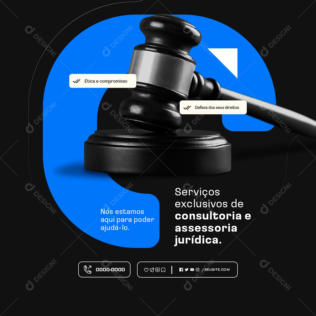 Advocacia Serviços Exclusivos Social Media PSD Editável