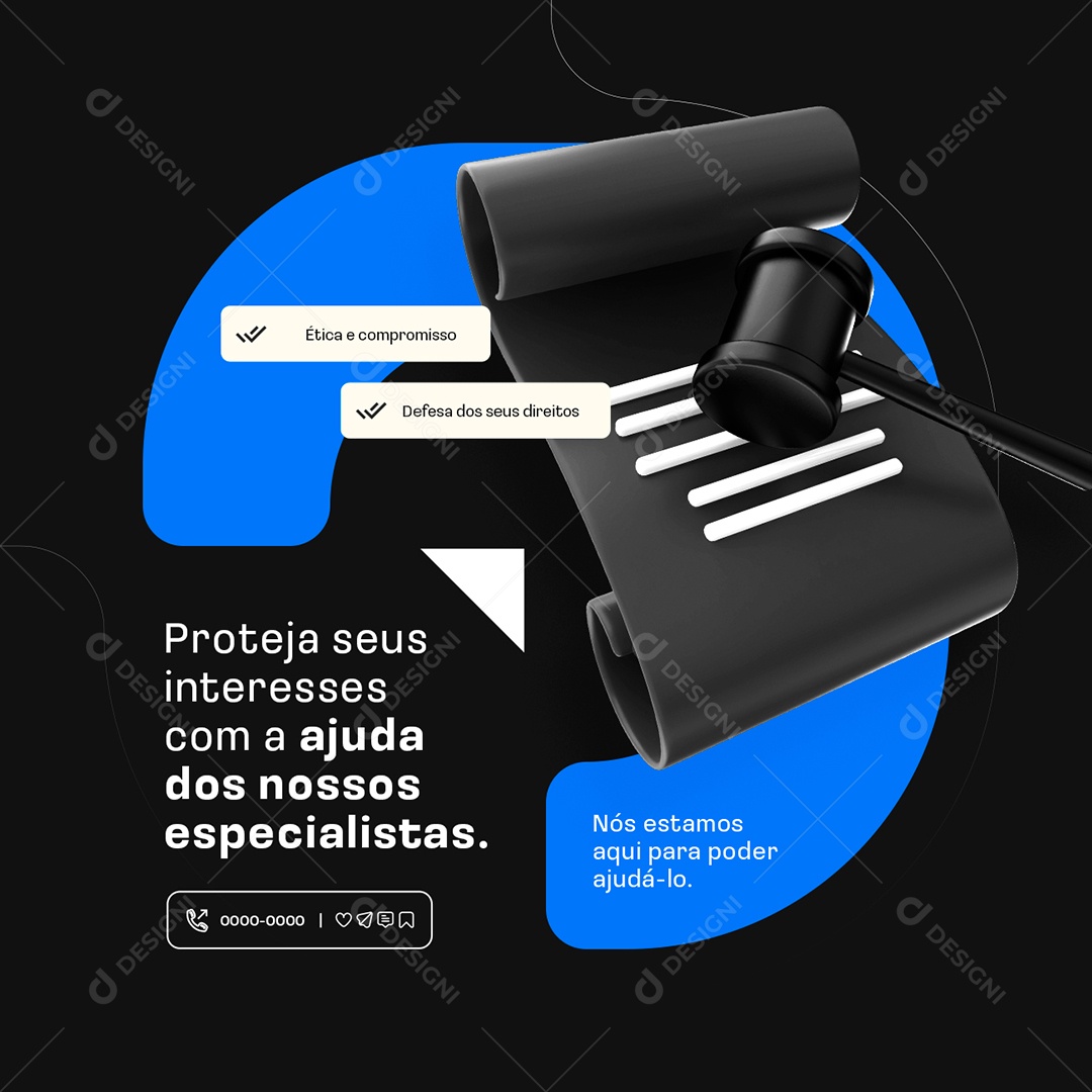 Advocacia Proteja seus Interesses Social Media PSD Editável