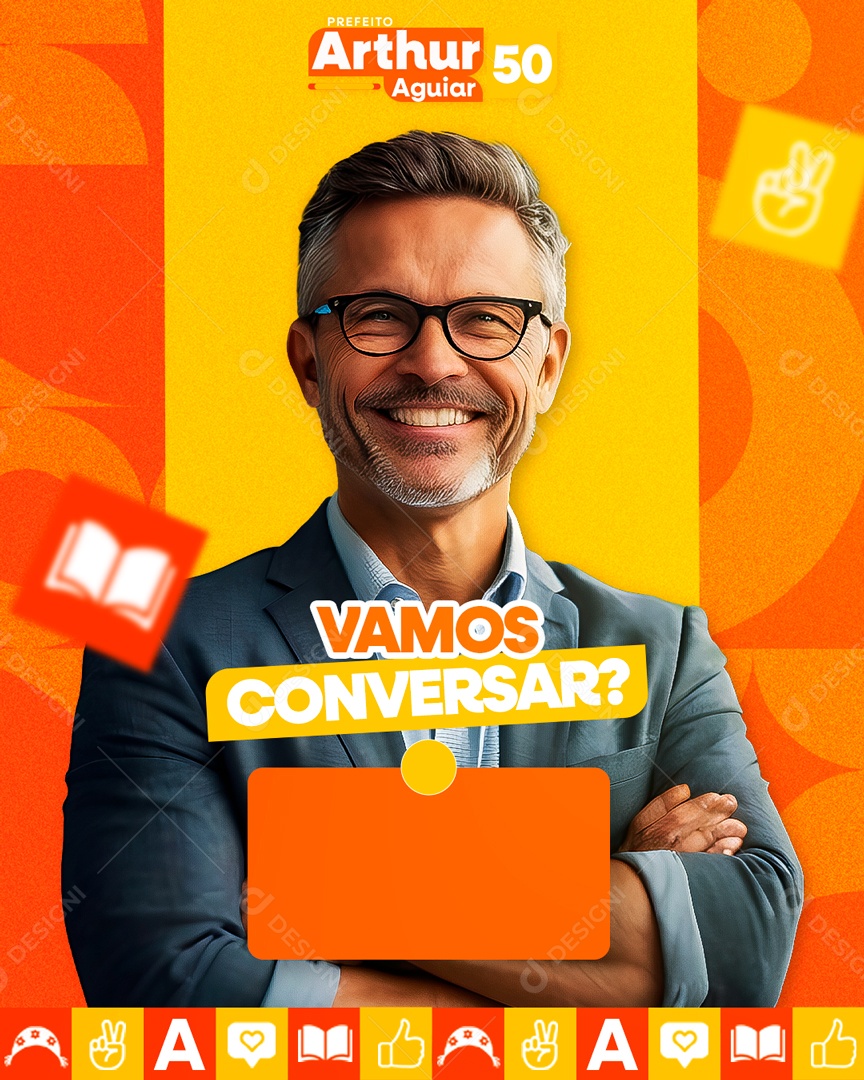 Política Vamos Conversar Social Media PSD Editável