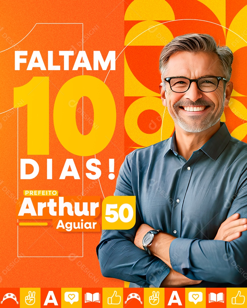 Política Faltam 1O Dias Social Media PSD Editável