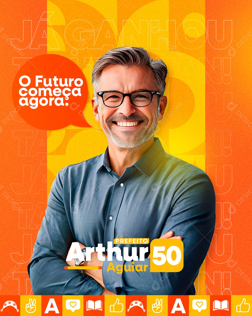 Política o Futuro Começa Agora Social Media PSD Editável