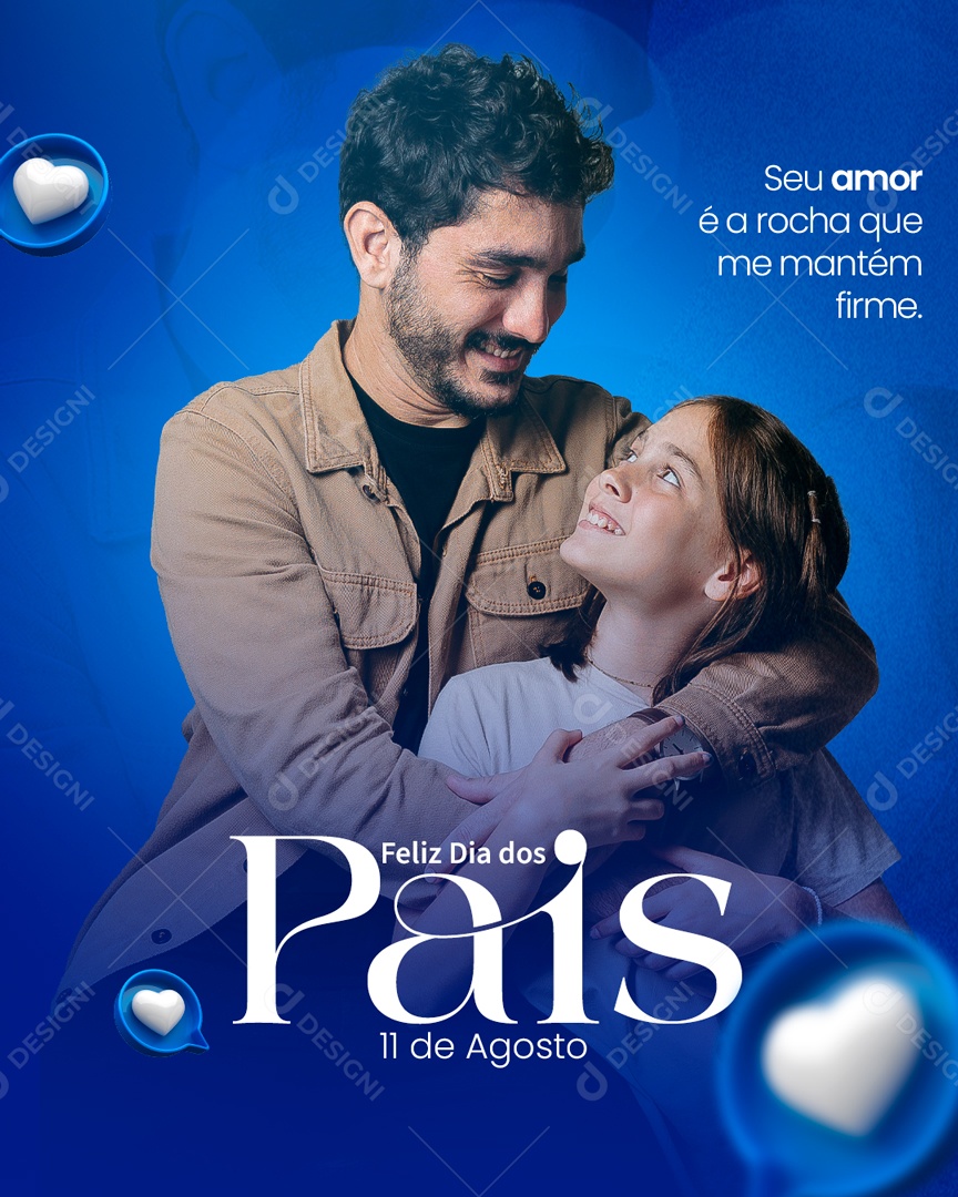Feliz Dia Dos Pais 11 de Agosto Social Media PSD Editável