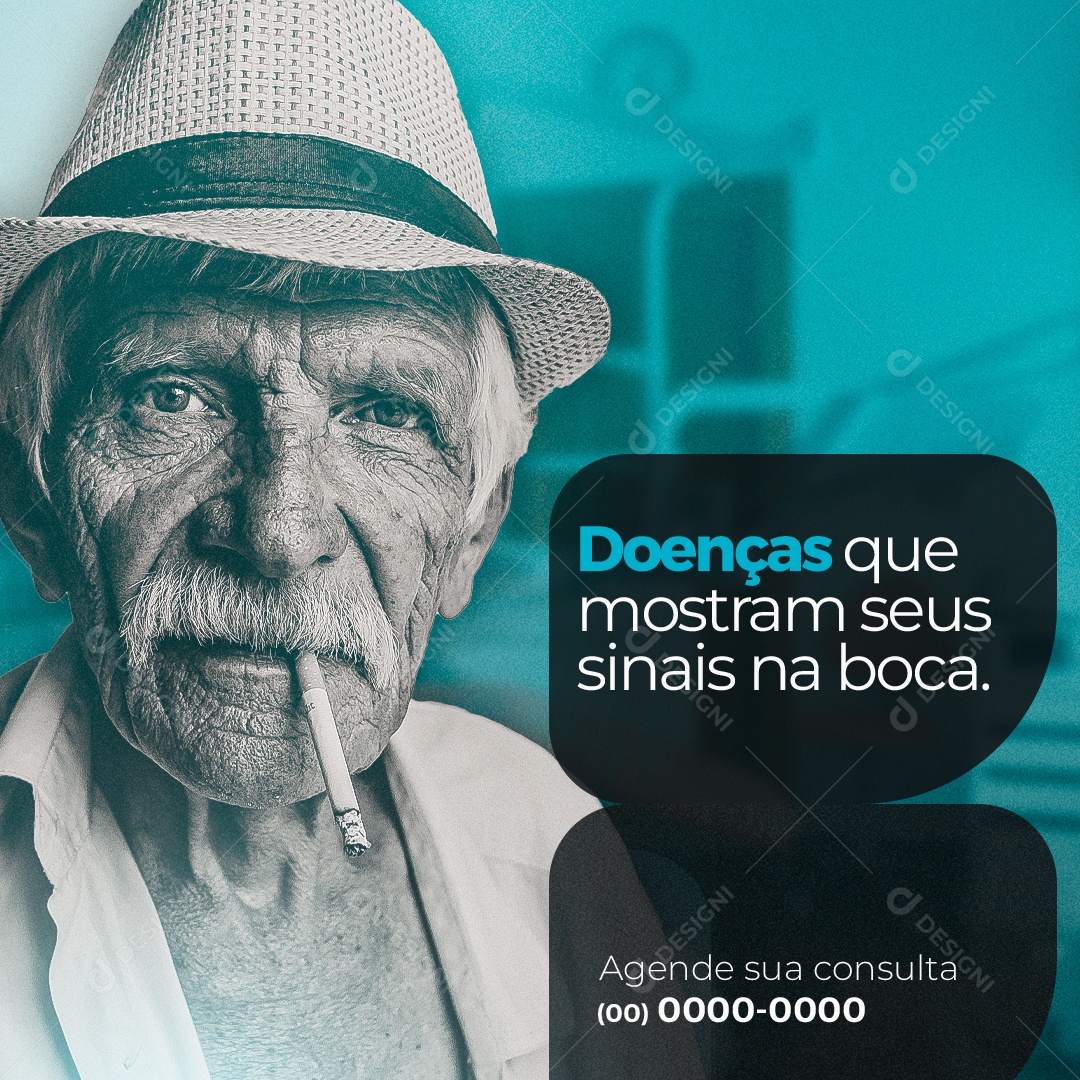 Doenças que Mostram seus Sinais na Boca Social Media PSD Editável