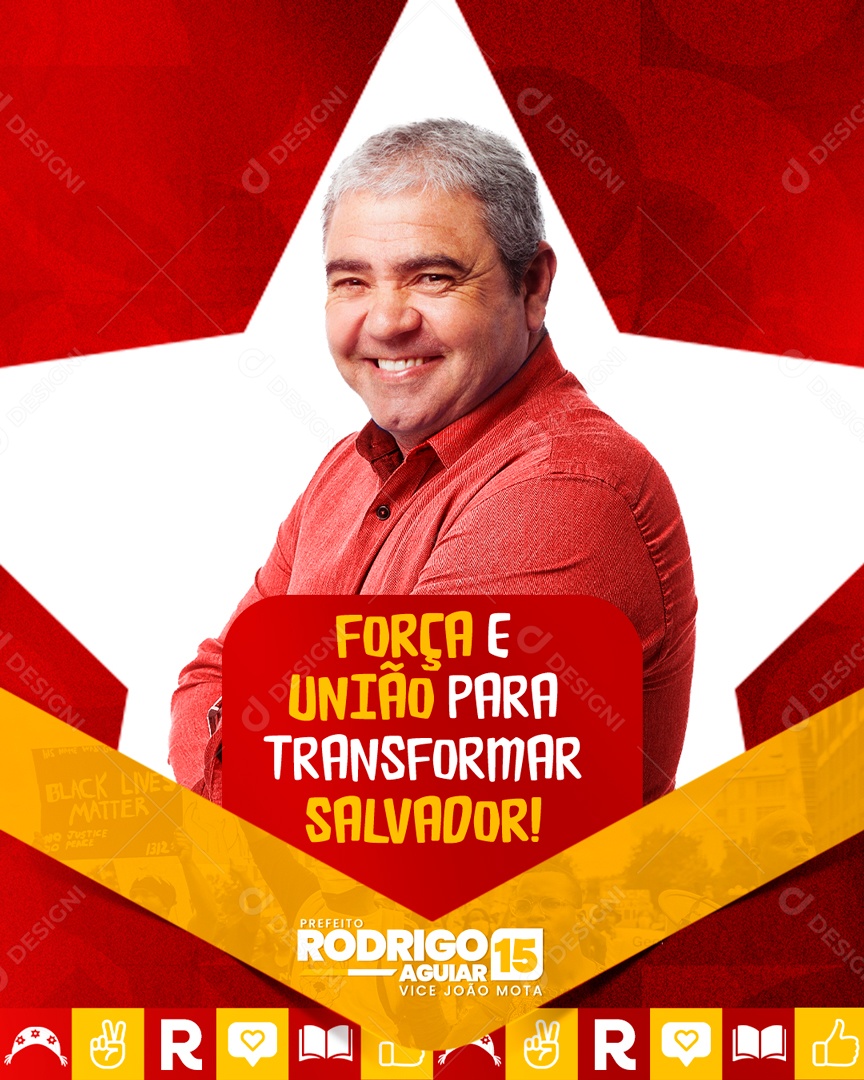 Política Força e União paraTransformar Salvador Social Media PSD Editável