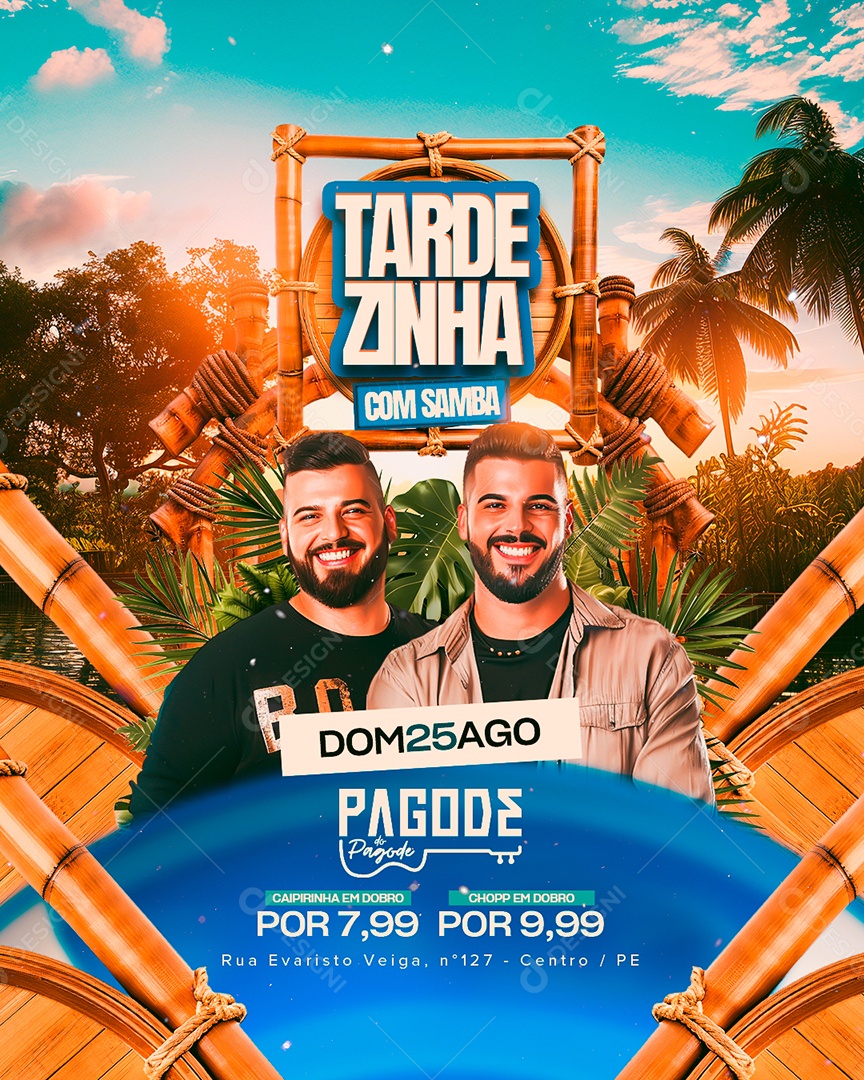 Social Media Flyer Tardezinha com Samba PSD Editável