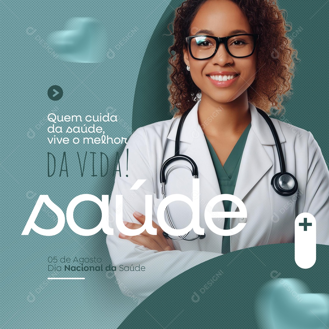 Dia Nacional da Saúde 05 de Agosto Social Media PSD Editável