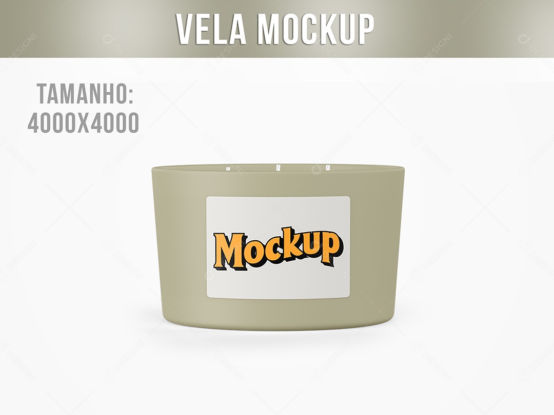 Vela Aromática Mockup PSD Editável