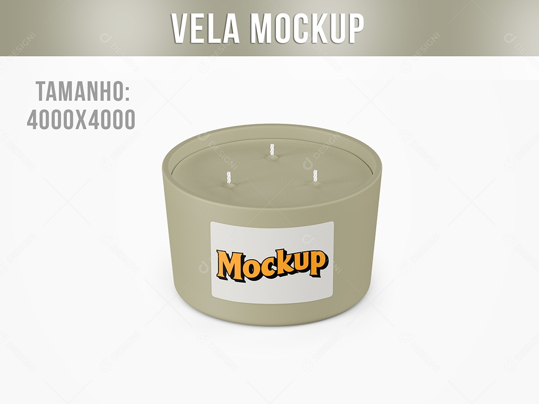 Vela Aromática Mockup PSD Editável