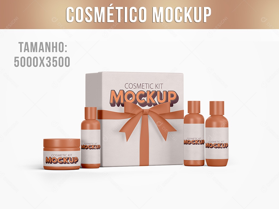 Kit de Cosmético Mockup PSD Editável