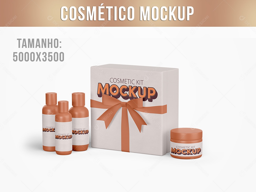 Kit de Cosmético Mockup PSD Editável