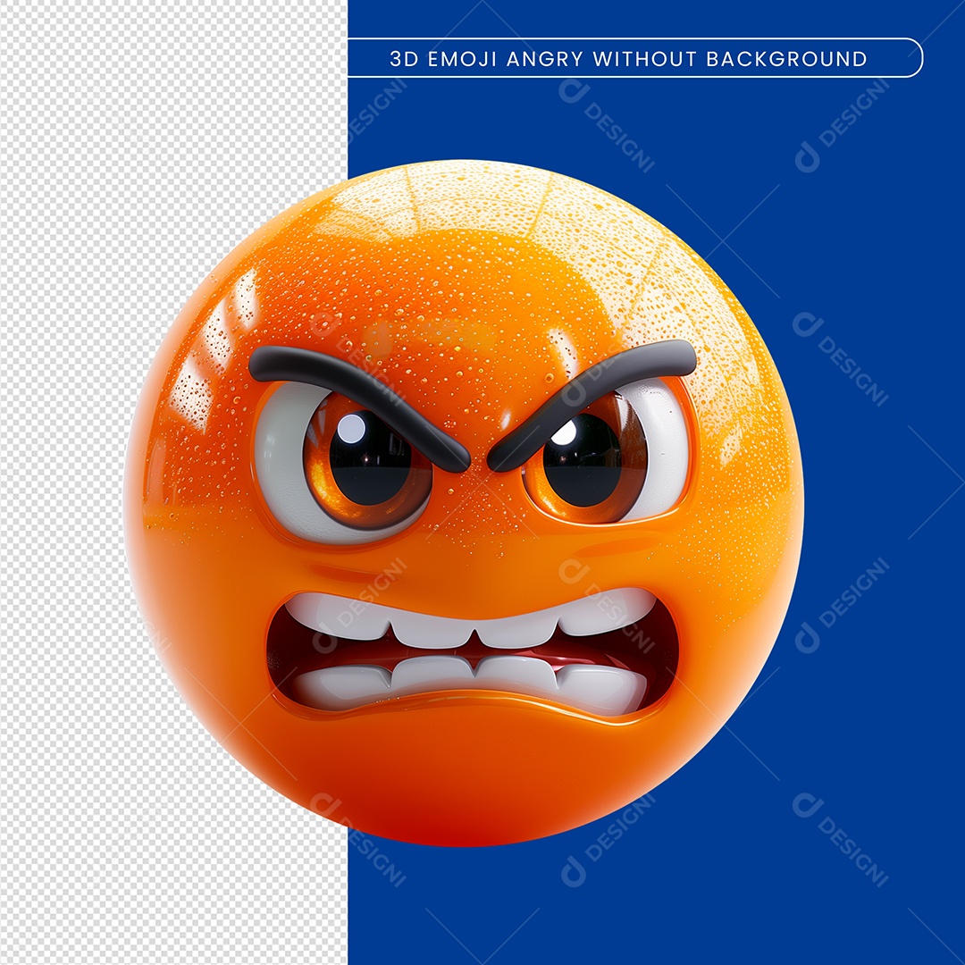 Emoji de Raiva Redes Sociais Elemento 3D Para Composição PSD