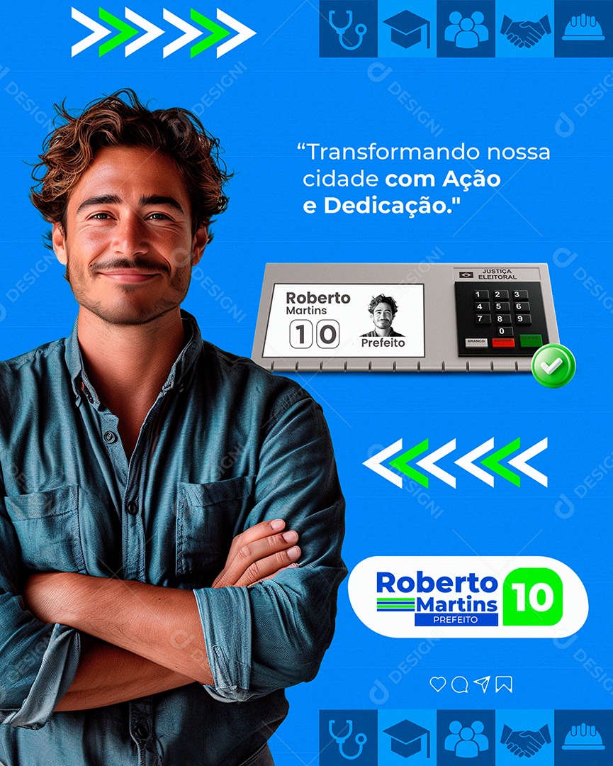 Transformando a Nossa Cidade Martins Prefeito Social Media PSD Editável