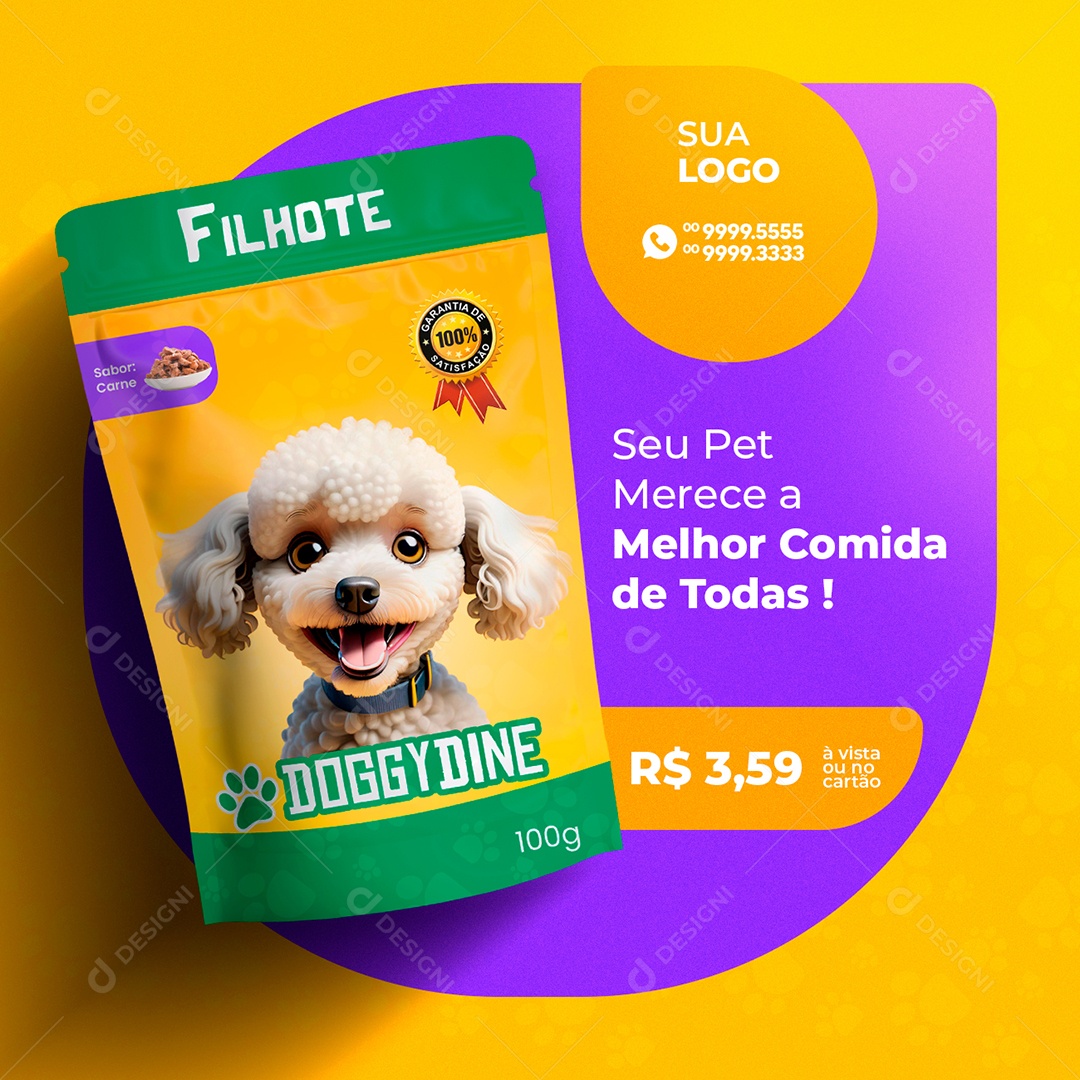 Promoção de Ração de Filhote Social Media PSD Editável