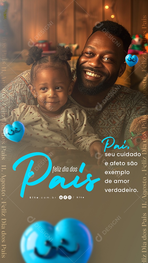 Story Dia Dos Pais 11 de Agosto Cuidado e Afeto Social Media PSD Editável
