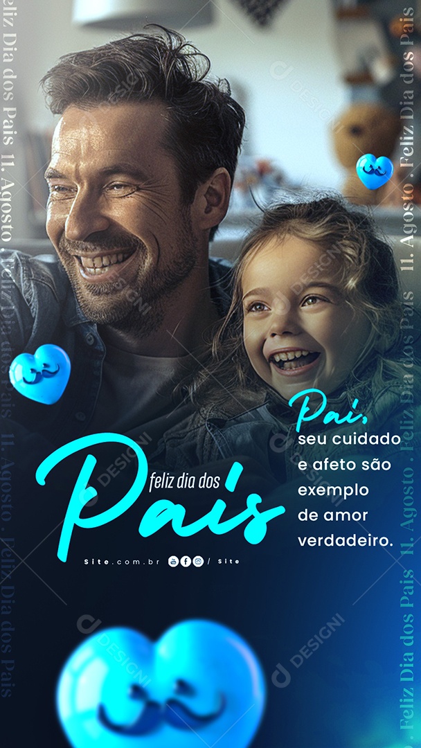 Story Dia Dos Pais 11 de Agosto Social Media PSD Editável