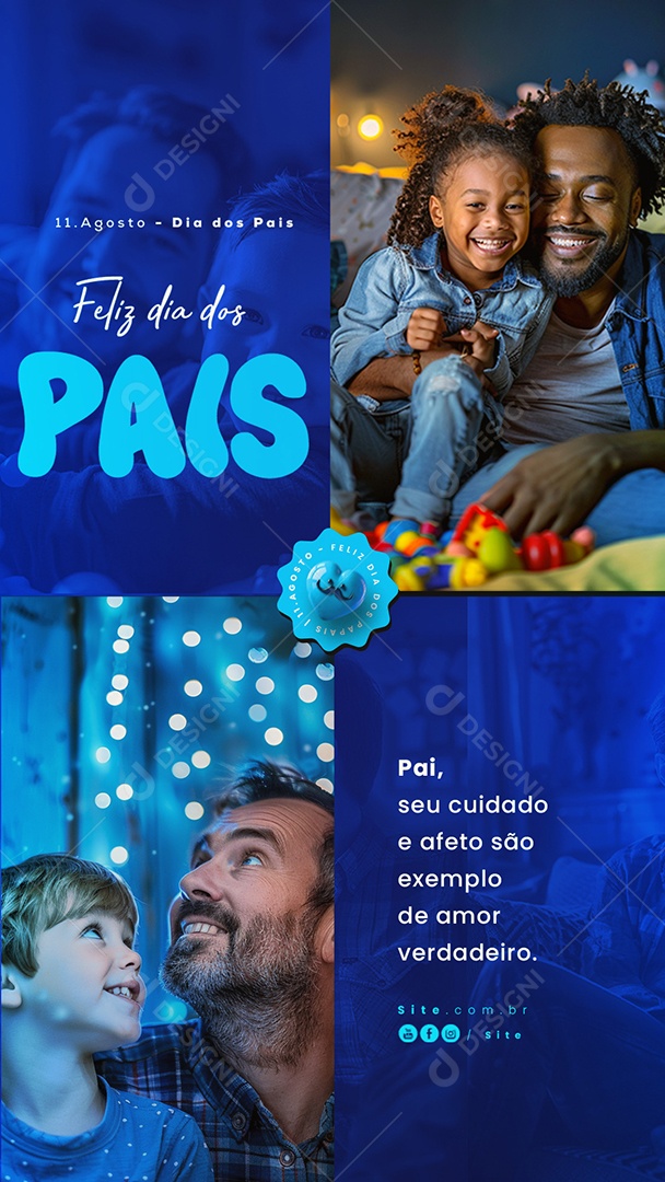 Story Dia Dos Pais 11 de Agosto Exemplo de Amor Social Media PSD Editável