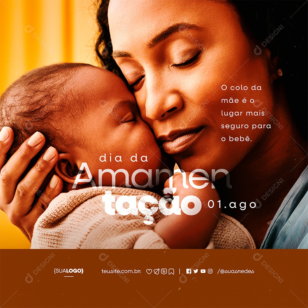 Social Media Dia Da Amamentação 1 de Agosto PSD Editável