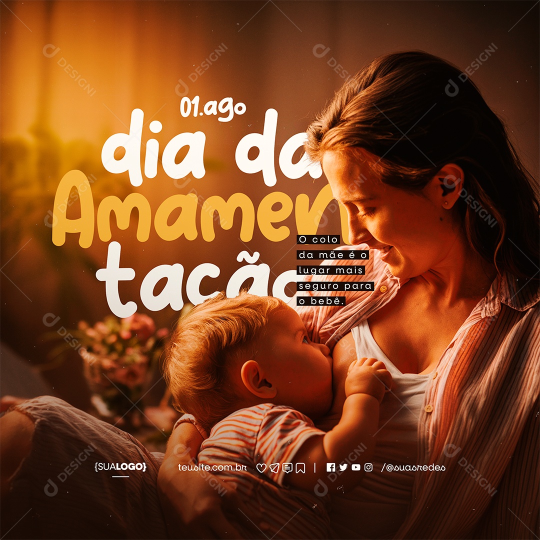 Social Media Dia Da Amamentação 1 de Agosto PSD Editável