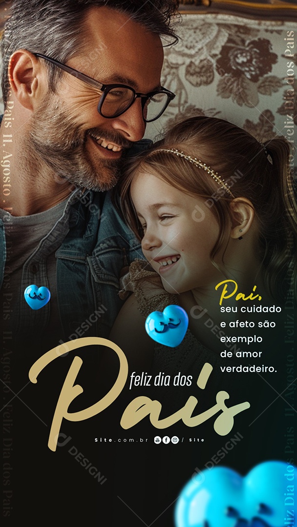 Story Dia Dos Pais 11 de Agosto Social Media PSD Editável